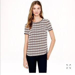 J.Crew tipped silk tee, size 6